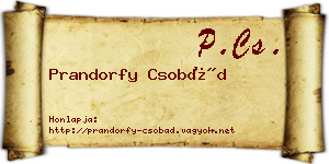 Prandorfy Csobád névjegykártya